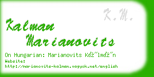 kalman marianovits business card